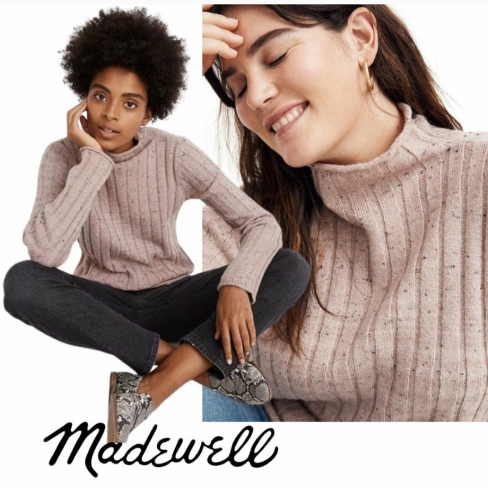 Madewell Donegal Evercrest Turtleneck Sweater in Donegal Blush. Size XX Small